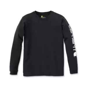 Image of Carhartt Womens Workwear Logo Long Sleeve Cotton T Shirt Tee L - Bust 38.5-40' (98-102cm)