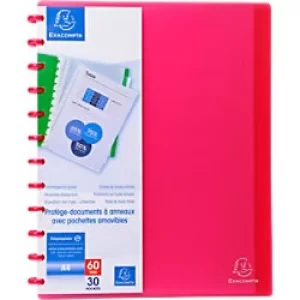 Image of Exacompta Display Book 86355E A4 Red 30 Pockets Pack of 4