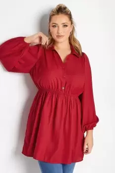 Image of Long Sleeve Peplum Shirt