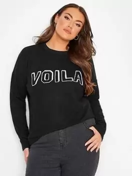 Image of Yours Voila Jumper - Black, Size 18, Women
