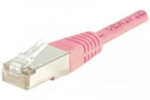 Patch Cord RJ45 F/UTP CAT.5e Pink - 0.70 M Full Copper