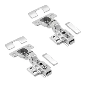 Image of GTV Soft Close Cabinet Door Hinges with Plate Half Overlay Clip-on 35mm, Pack of
