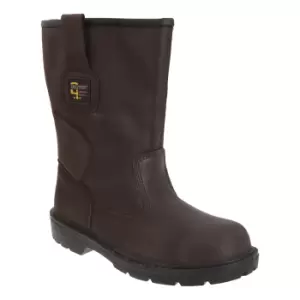 Image of Grafters Mens Waterproof Safety Rigger Boots (8 UK) (Brown)