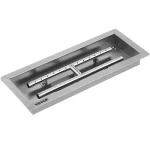 Image of VEVOR Fill-in Fire Pit Pan Burner Natural Gas Fire Pit Burner 20x8 Inch Fire Pit Pan 13.2 LBS Stainless Steel Fill in Pan Linear Fire Pit Pan Metal Sq