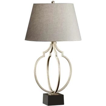 Image of Grandeur - 1 Light Table Lamp Black, Ebonized Silver Leaf, E27 - Elstead
