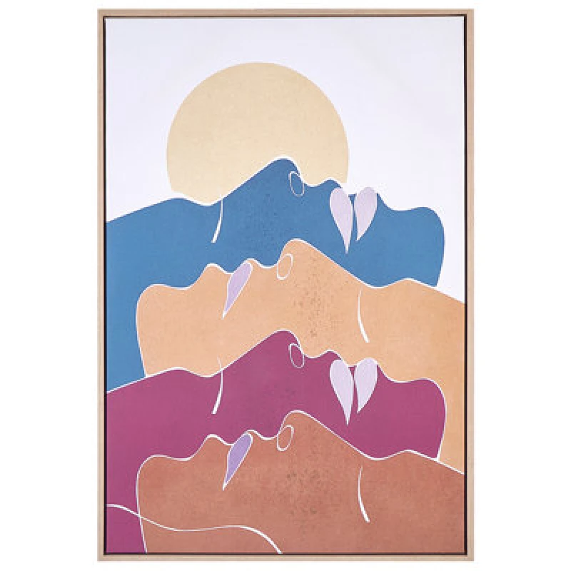 Image of Beliani Canvas Fasano Feminine Motif 63 X 93cm Multicolour