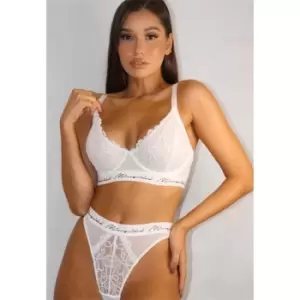 Image of Missguided Script Triangle Bra - White