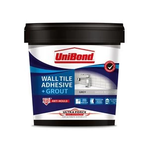 image of UniBond UltraForce Ready mixed Grey Tile Adhesive & grout 1.38kg