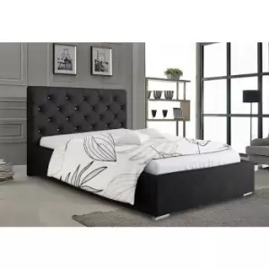 Image of Envisage Trade - Hillary Upholstered Beds - Plush Velvet, King Size Frame, Black - Black