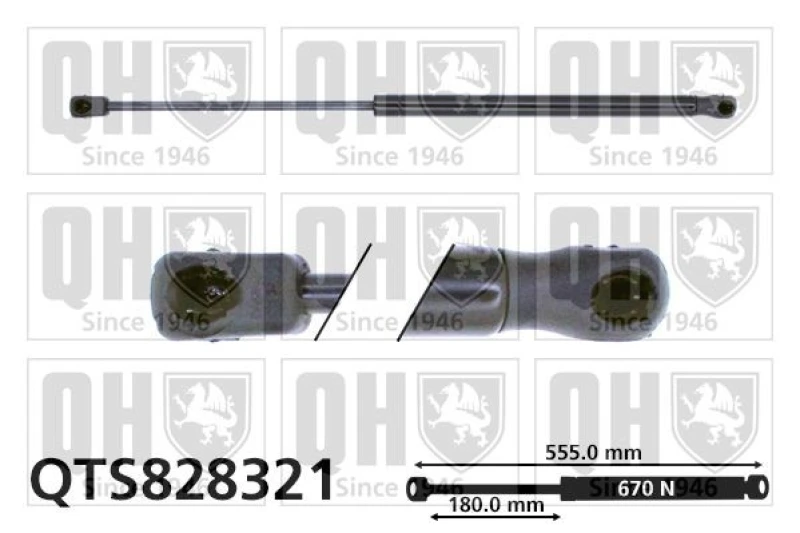 Image of QUINTON HAZELL Tailgate strut QUINTON HAZELL QTS828321