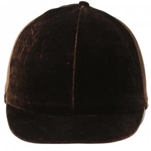 Image of Shires Velour Skull Cap Cover - Brown