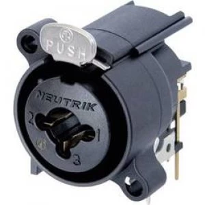 Image of XLR connector Sleeve socket right angle pins Number of pins 3 Black Neutrik NCJ6FA H
