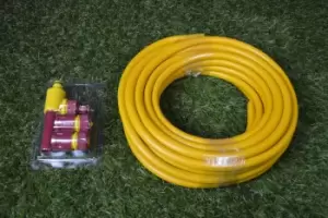 image of 15m Professional Gold Garden Hose Pipe & 4 Fittings