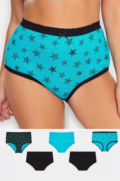 Image of Yours 5 Pack Printed Full Briefs Blue