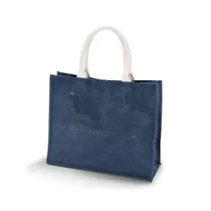 image of Kimood Womens/Ladies Jute Beach Bag (One Size) (Midnight Blue)