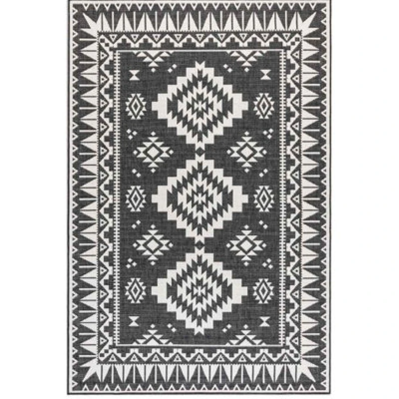 Image of The Rugs Dynamic Reversible Indoor & Outdoor Rug Polypropylene Oriental Rug In Black