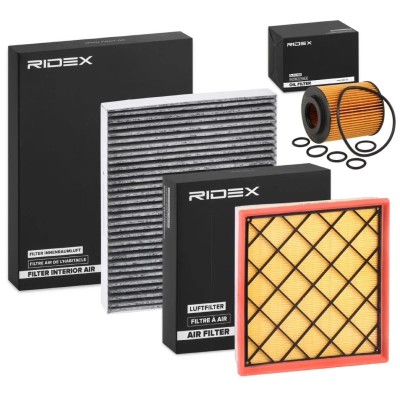 Image of RIDEX 4055F20338 Filter Set with gaskets/seals, with integrated grille Filter Set (4055)