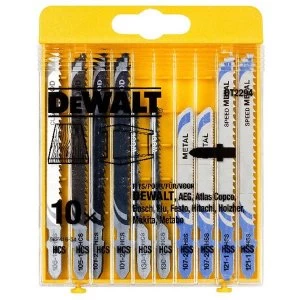 Image of DEWALT DT2294-QZ Wood/Metal Cutting Jigsaw Blade Set 10pc