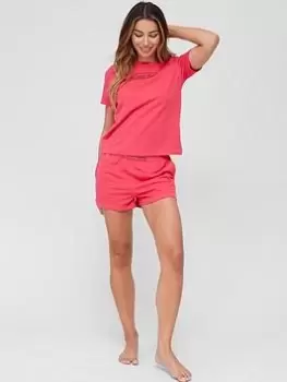Image of Calvin Klein Reimagined Heritage Short Set - Pink, Size L, Women