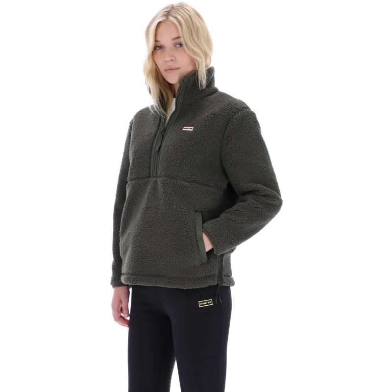 Image of Hunter Womens Zipped Borg 1/4 Zip Fleece Kambaba female 14 (L)