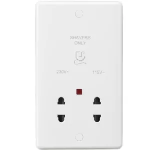 Image of KnightsBridge Curved Edge Dual Voltage Shaver Socket with Neon