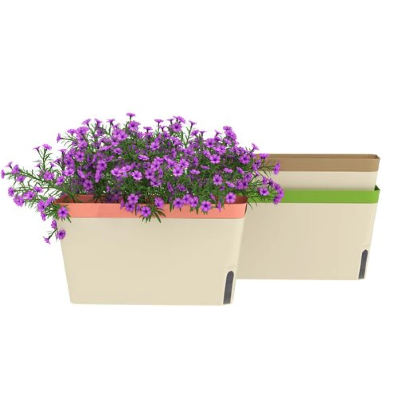 Image of Outsunny 3 Pcs Self Watering Plant Pots w/ Visual Water Level Window White