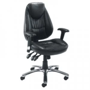 Image of Avior Calabria Black Leather Look Operator Chair KF03434