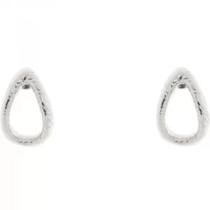 Image of Ted Baker Ladies Silver Plated Tiiana Textured Hoop Small Stud Earring