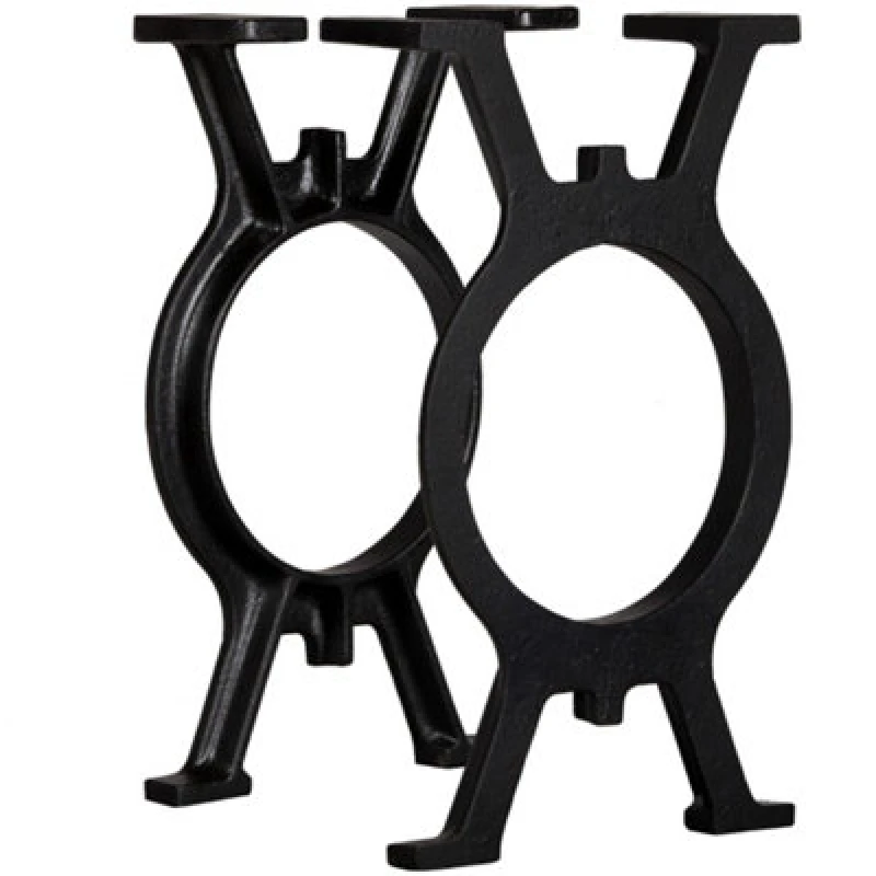 Image of Vidaxl Bench Legs 2 Pcs O-Frame Cast Iron Bench Legs