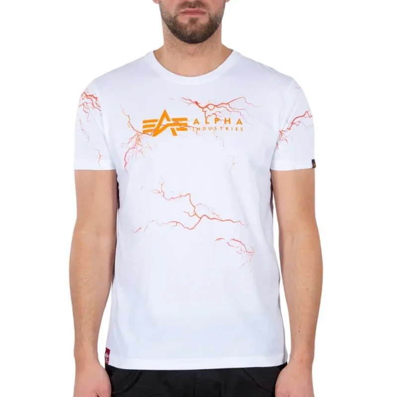 Image of alpha industries T-Shirt Alpha Industries Lightning AOP Blanc Male XL
