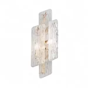 image of Piemonte 2 Light Wall Sconce Royal Gold, Glass