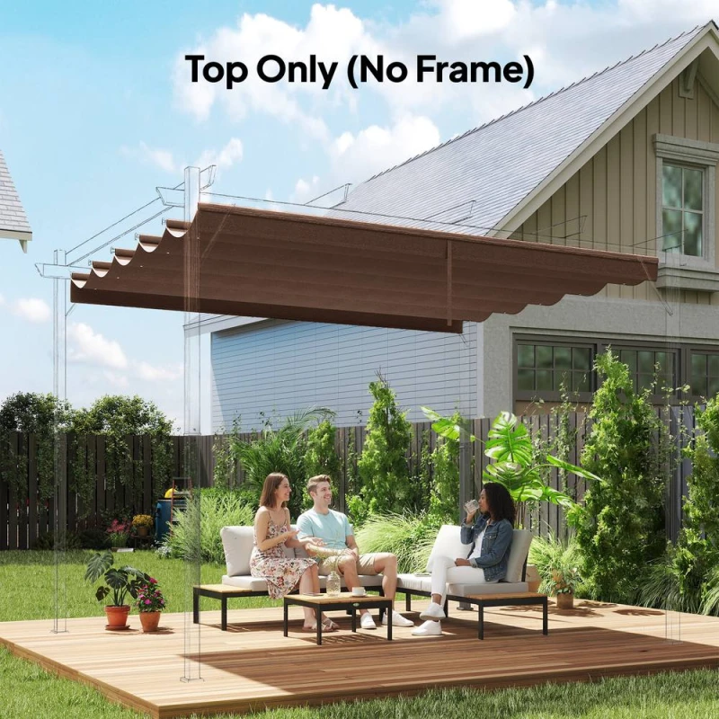 Image of OUTSUNNY 2.55x2.5 m Pergola Cover Replacement for 3x3 m Frame, Brown Brown Unisex