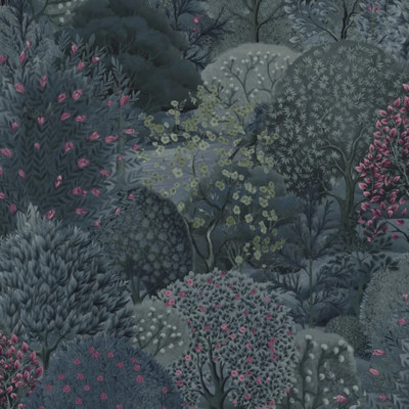 Image of Holden Decor Tree Tapestry Woodland Naturistic Floral Forest Flowers Wallpaper Navy