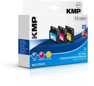 Image of KMP H105V ink cartridge 3 pc(s) Cyan, Magenta, Yellow