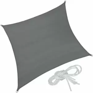 Image of Sun shade sail square, grey - garden sun shade, garden sail shade, sun canopy - 540 x 540cm - grey
