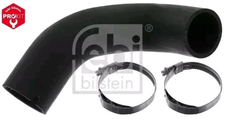 Image of FEBI BILSTEIN 49678 Radiator Hose OE Turbo NEW, EPDM (ethylene propylene diene Monomer (M-class) rubber), with clamps EPDM (ethylene propylene diene M