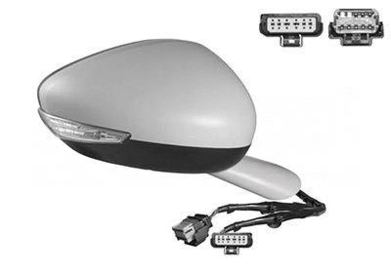 Image of VAN WEZEL 4068818 Wing mirror * HAGUS * Right, with temperature sensor, partially primed Outside Mirror (50)