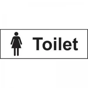 image of Toilet Ladies&rsquo; Sign; Non-Adhesive Rigid 1mm PVC Board; 300mm