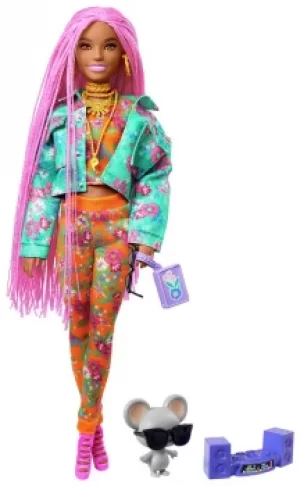 image of Barbie Extra Doll in Floral Print Jacket