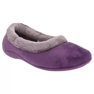 image of Sleepers Womens/Ladies Julia Memory Foam Collar Slippers (4 UK) (Purple)