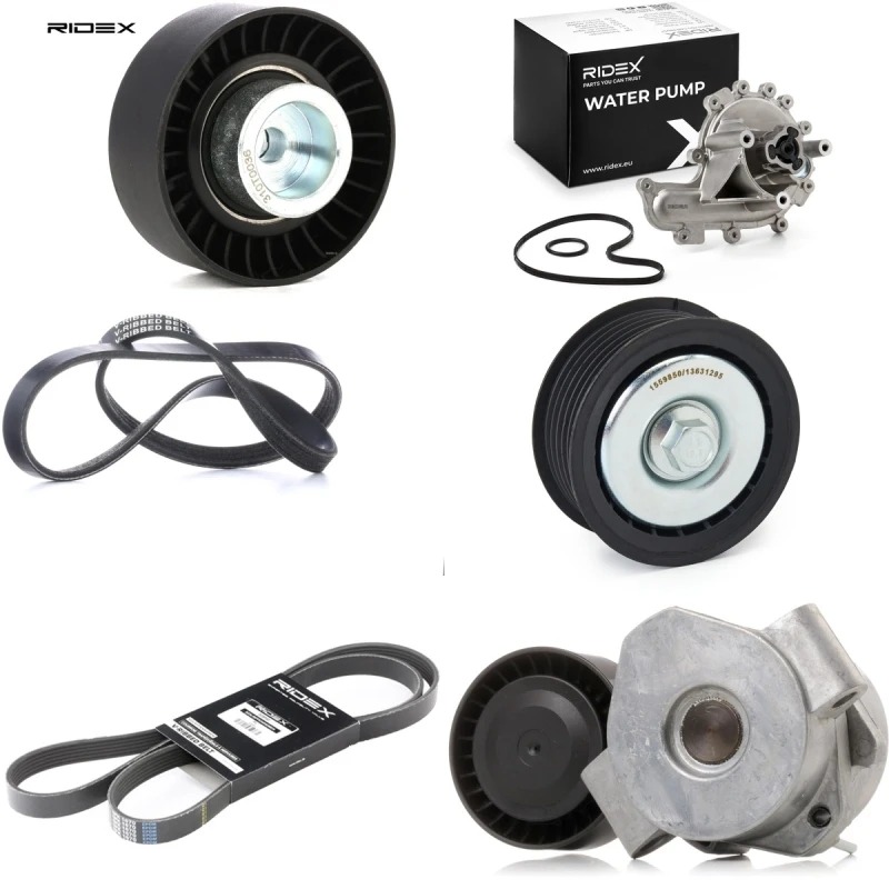 Image of RIDEX 4172P0167 Water Pump + V-Ribbed Belt Kit Water Pump + V-Ribbed Belt Kit (4172)