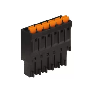Image of WAGO 714-106 6 Pole 3.5mm 8A MCS Female Push Button Pluggable Conn...