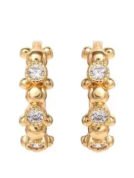 Image of Disney Minnie Mouse Gold Plated Huggie Stone Set Earrings, Multi