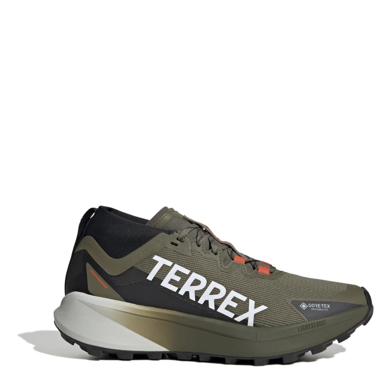 Image of adidas Agravic Gore-Tex Trail Running Shoes Oliv/Wht/Orng male 11 (46)