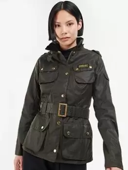 Image of Barbour International Ladies International Wax Jacket - Green, Size 12, Women