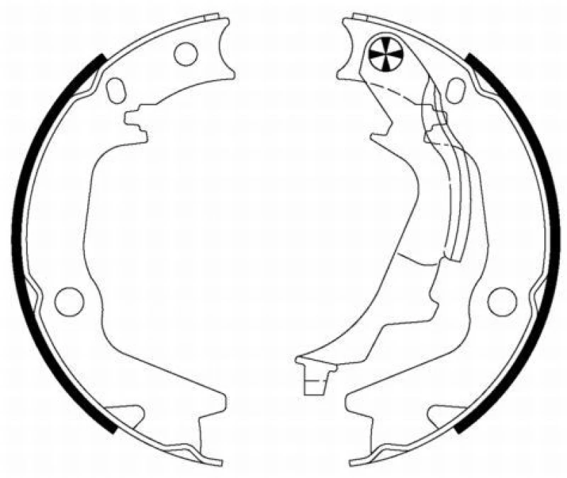 Image of HELLA Handbrake shoes HELLA 8DA 355 050-261
