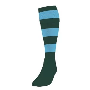 Image of Precision Hooped Football Socks Boys Bottle/Sky