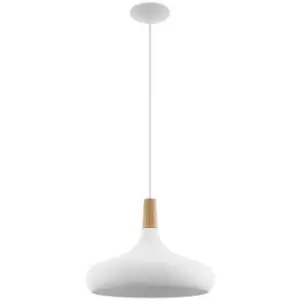 Image of Sabinar - 1 Light Large Dome Ceiling Pendant White, E27 - Eglo