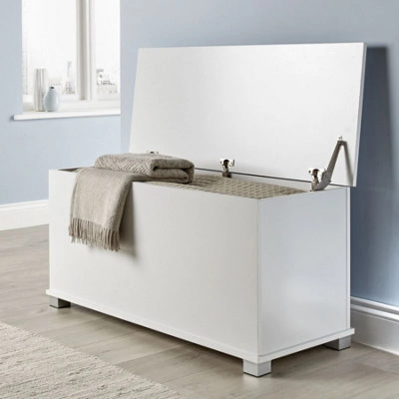 Image of Home Source Malmo Storage Ottoman Chest Unit White