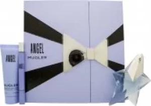 image of Thierry Mugler Angel Gift Set 25ml Eau de Parfum, 50ml Body Lotion, 7ml Eau de Parfum Purse Spray for Her